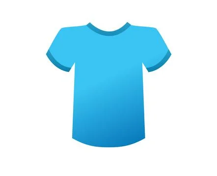 Gradient blue blank unisex tee icon Stock Illustration