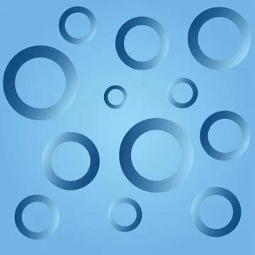 Gradient blue circles on a blue background, different size Stock Illustration
