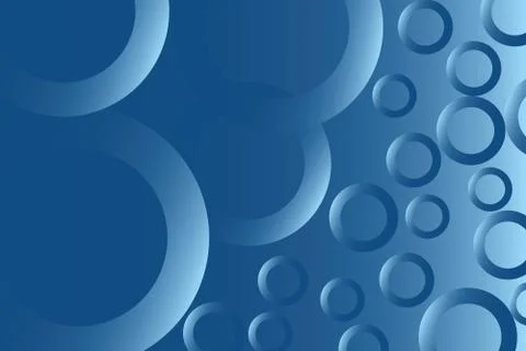 Gradient blue circles on a blue background, different size Stock Illustration