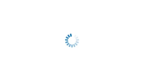 Gradient blue circular loading animation with dashed lines on white backgro.. Видео 337496380
