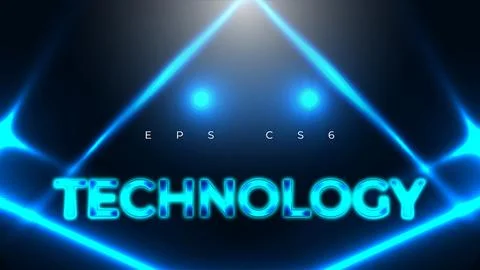Gradient blue color technological banner with light effect background Иллюстрация