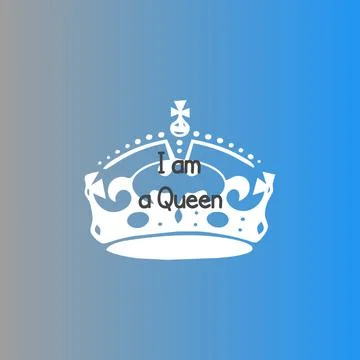 Gradient blue with crown illustration for web and phone wallpaper Stock Illustration
