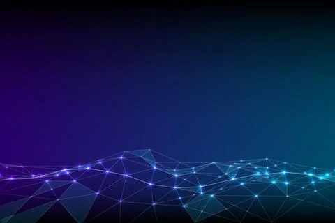 Gradient blue digital grid with glowing connections, resembling network of data Stock Illustration