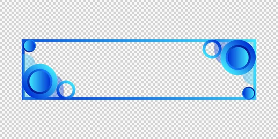 Gradient blue frame and border horizontal banner isolated Stock Illustration