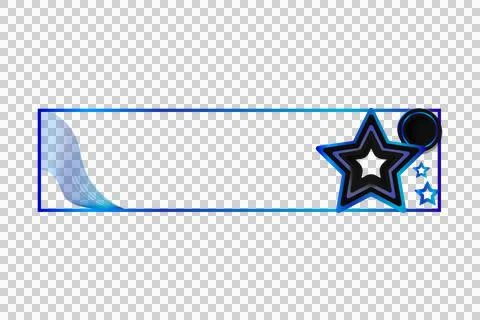 Gradient blue frame and border with stars shape horizontal banner isolated Stock Illustration
