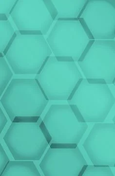 Gradient blue green 3D hexagon shape pattern for abstract background Stock Illustration