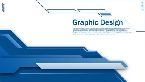 Gradient blue isometric overlap layout  , minimal abstract corporate element Stock Illustration