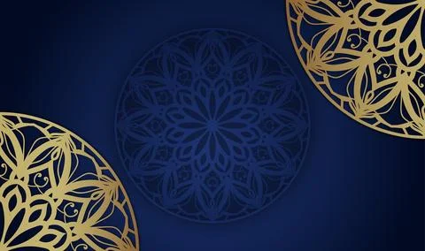 Gradient blue mandala creative background design template Stock Illustration
