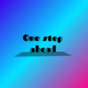 Gradient blue neon and pink with text "one step ahead" for wallpaper Stock Illustration