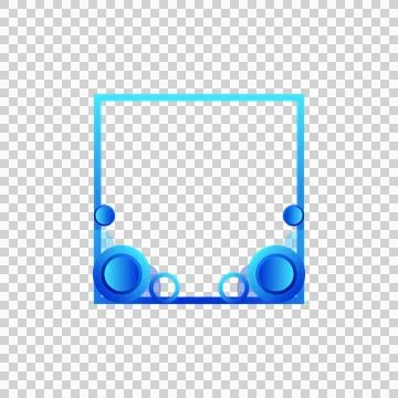 Gradient blue photo profile frame decoration template design Stock Illustration