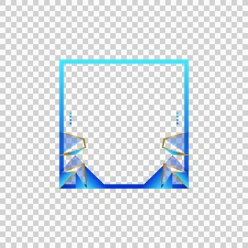Gradient blue photo profile frame decoration template graphic Stock Illustration