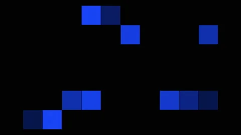 Gradient blue pixels elements on dark space Stock Footage 196849586