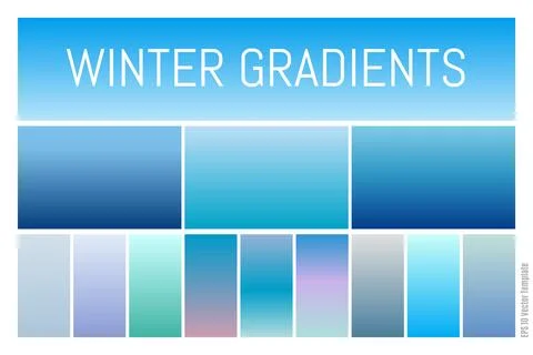 Gradient blue winter wallpaper element vector background. mesh backdrop Stock Illustration