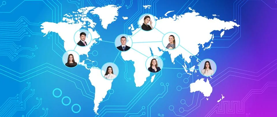 Gradient blue world map Stock Illustration