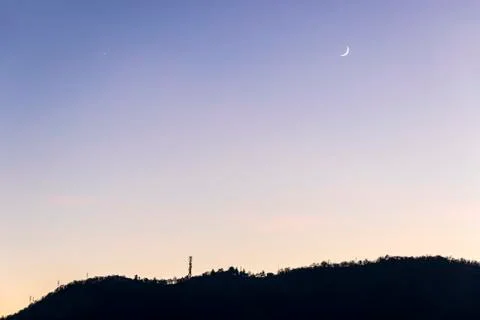 Gradient blue-yellow background of evening sky Stock Photos