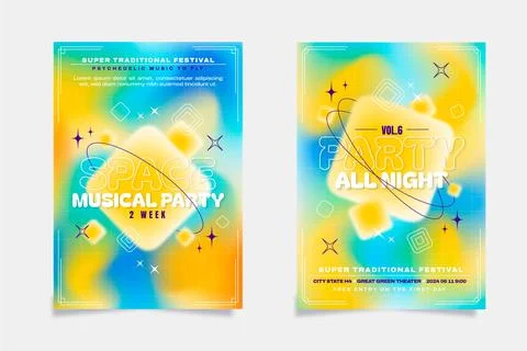 Gradient blurred gradient cards Stock Illustration