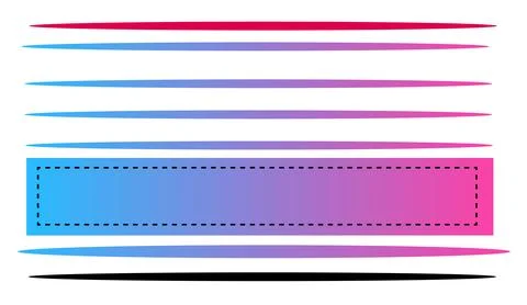 Gradient Brush Stroke Banner With Dashed Rectangle Placeholder and Horizont.. Stock Illustration