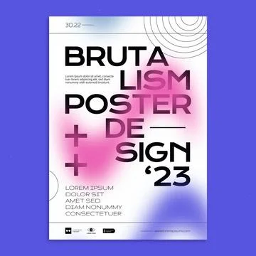 Gradient brutalism vertical poster template Stock Illustration