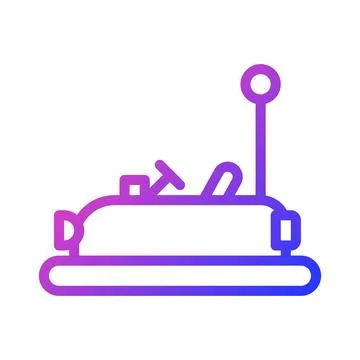 Gradient Bumper Car Icon for Amusement Parks Stock Illustration