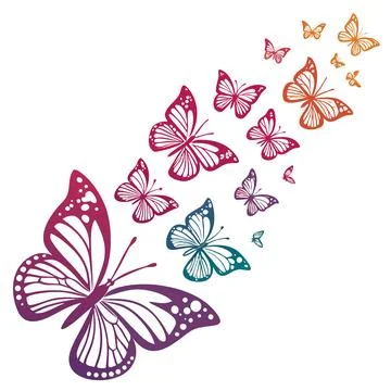 Gradient Butterfly Pattern Background (1) 스톡 일러스트