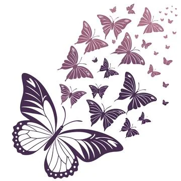 Gradient Butterfly Pattern Background Stock Illustration