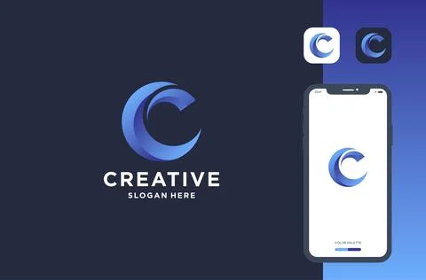 Gradient c logo design for business brand inspiration Stock Illustration