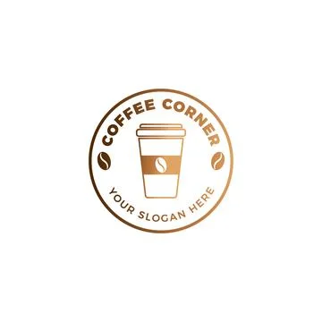 Gradient cafe signage design Stock Illustration