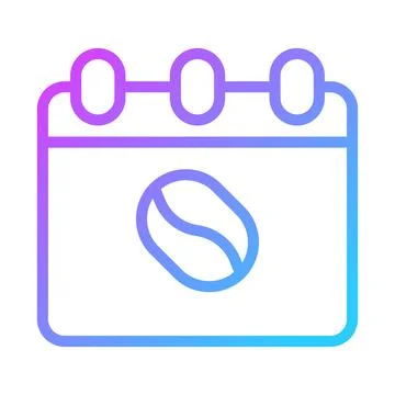 Gradient Calendar with Coffee Bean graphic icon イラスト素材