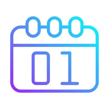 Gradient Calendar Icon with First Day Indication Illustrazione stock
