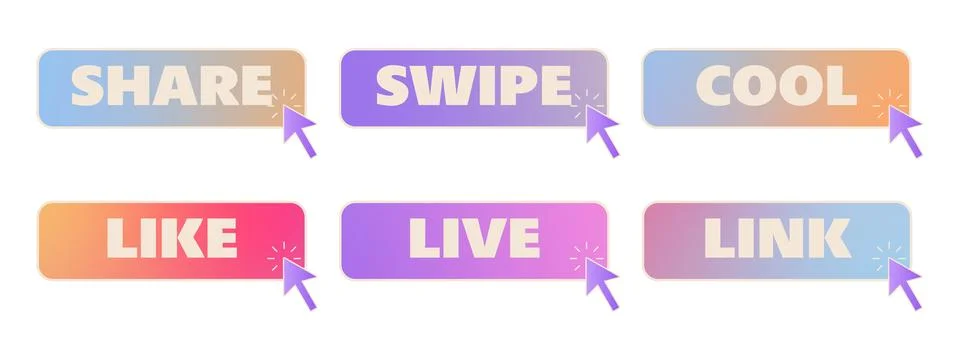 Gradient call to action button with arrow pointer. Modern vector elements f.. 스톡 일러스트