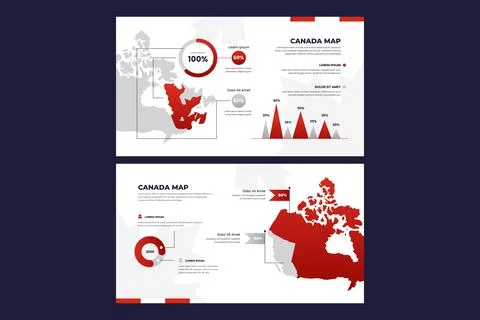 Gradient canada map infographic Stock Illustration