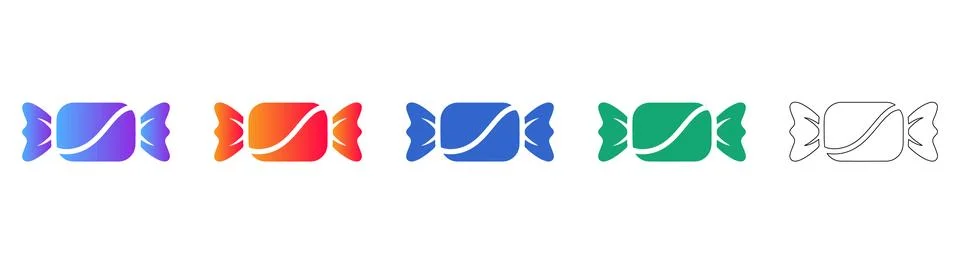 Gradient Candy Icons for Sweets and Treats Design Stock Illustration