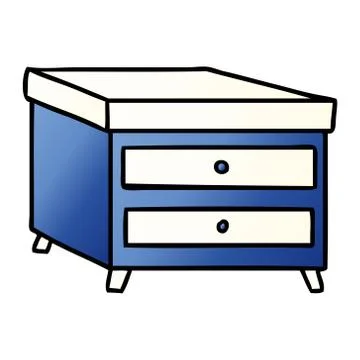 Gradient cartoon doodle of a bedside table 스톡 일러스트