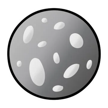 Gradient cartoon doodle of a full moon Ilustração Stock