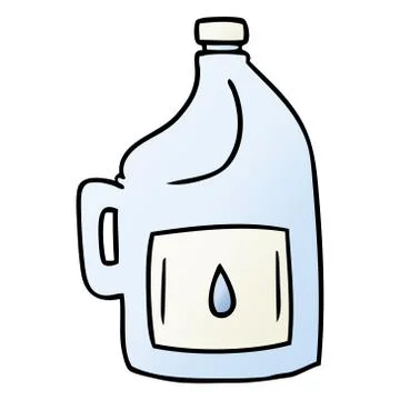 Gradient cartoon doodle of a large drinking bottle Stock Illustration