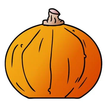 Gradient cartoon doodle of a pumpkin Illustrazione stock
