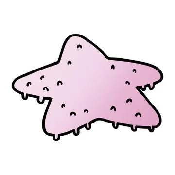 Gradient cartoon doodle of a star fish Stock Illustration