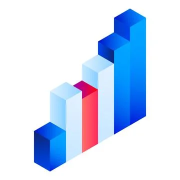 Gradient chart icon, isometric style Stock Illustration