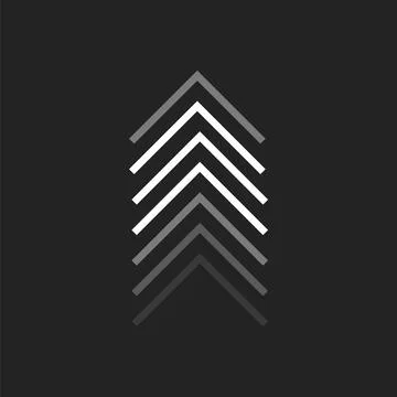 Gradient Chevron Up White Arrows. Swipe Up. Minimalistic UI for Social Media. Stock Illustration
