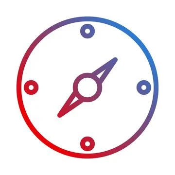 Gradient Circle Compass Icon Navigation Direction Stock Illustration