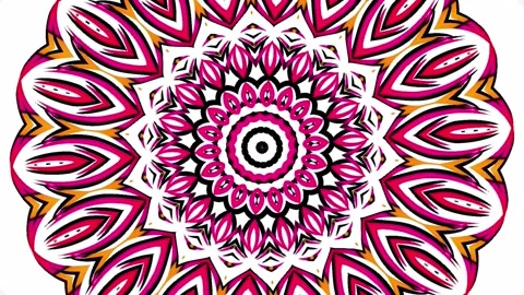 Gradient circle flower art pattern batik ethnic dayak ornament for animation ads Stock Footage 301066139