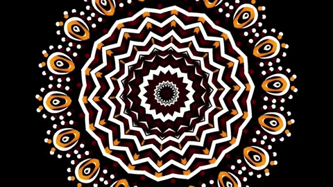 Gradient circle flower art pattern batik ethnic dayak ornament for animation ads Stock Footage 301066447