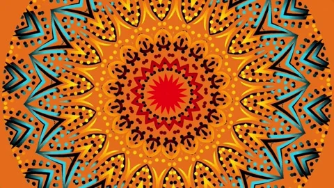 Gradient circle flower art pattern batik ethnic dayak ornament for animation ads Stock Footage 301066869
