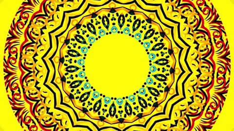 Gradient circle flower art pattern batik ethnic dayak ornament for animation ads Stock Footage 301067112