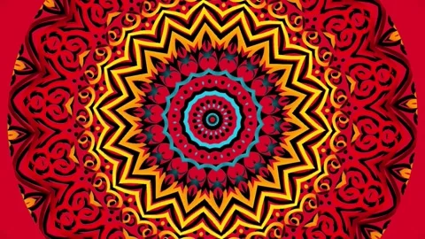 Gradient circle flower art pattern batik ethnic dayak ornament for animation ads Stock Footage 301067541