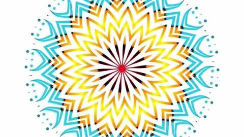 Gradient circle flower art pattern batik ethnic dayak ornament for animation ads Stock Footage 301068103