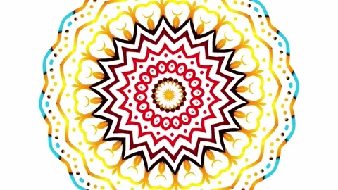 Gradient circle flower art pattern batik ethnic dayak ornament for animation ads Stock Footage 301068156