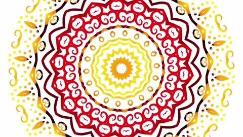 Gradient circle flower art pattern batik ethnic dayak ornament for animation ads Stock Footage 301068267