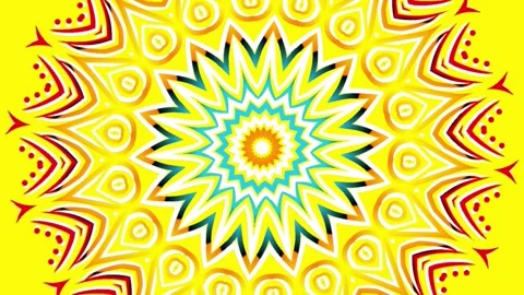 Gradient circle flower art pattern batik ethnic dayak ornament for animation ads Stock Footage 301069063