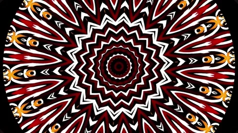 Gradient circle flower art pattern batik ethnic dayak ornament for animation ads Stock Footage 301069737